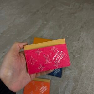 Louis Vuitton Card Holder Monogram Heritage Pondicherry Pink.