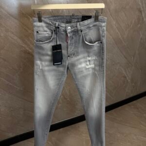Dsquared2 Grey Jeans, Stripe Scratches Beige Label