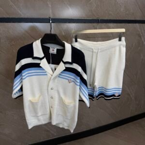 Casablanca Crochet Tennis Summer Set White-Black