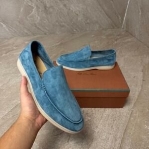 Loro Piana Summer Walk loafers Pine Cloud