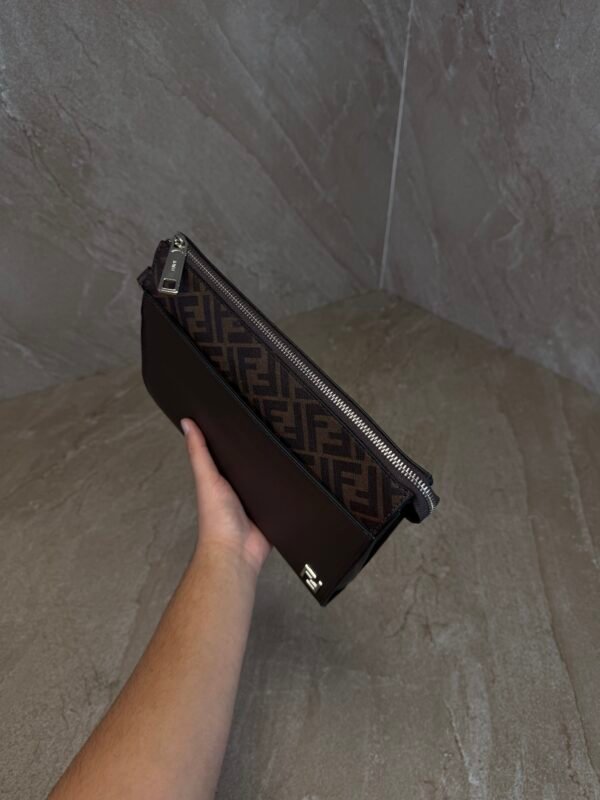 Fendi FF Squared Clutch Bag Brown