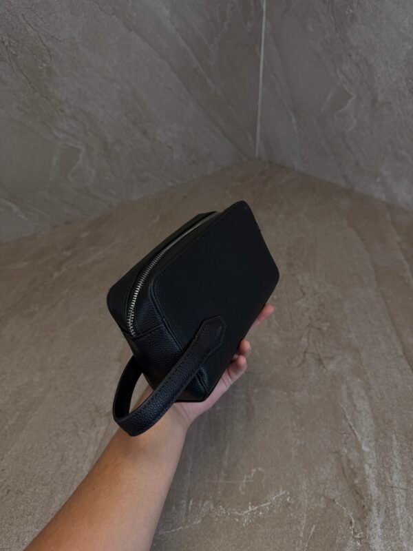 Prada Black Saffiano Leather Travel Pouch