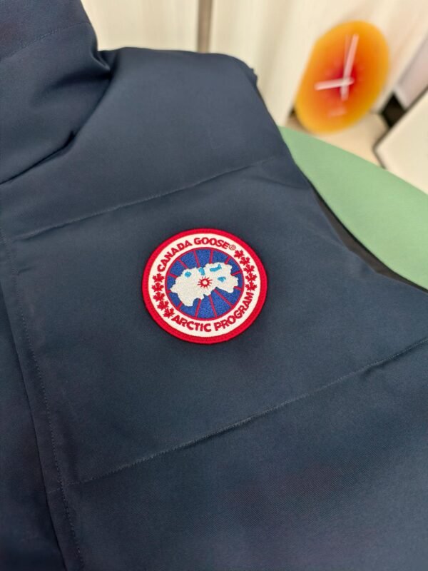 Canada Goose Bodywarmer Blue Red Logo High Quality, Ganzendons vulling