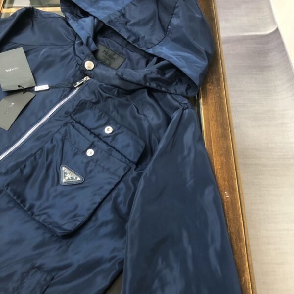 Prada Re-Nylon Pocket Blue Jacket, High Quality