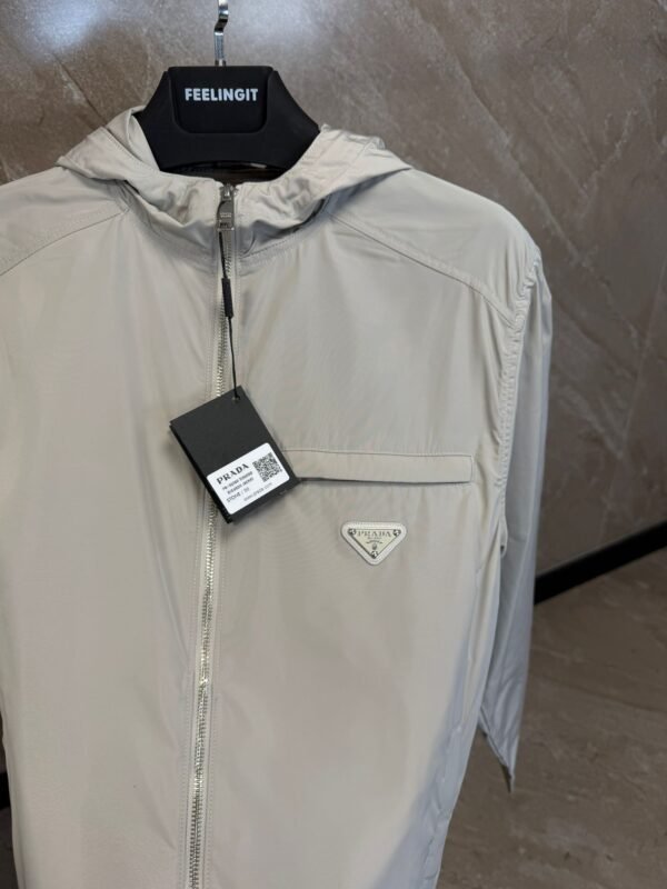 Prada Re-Nylon Blouson Jacket Beige
