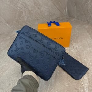 Louis Vuitton Trio Messenger Bag Navy Blue Monogram