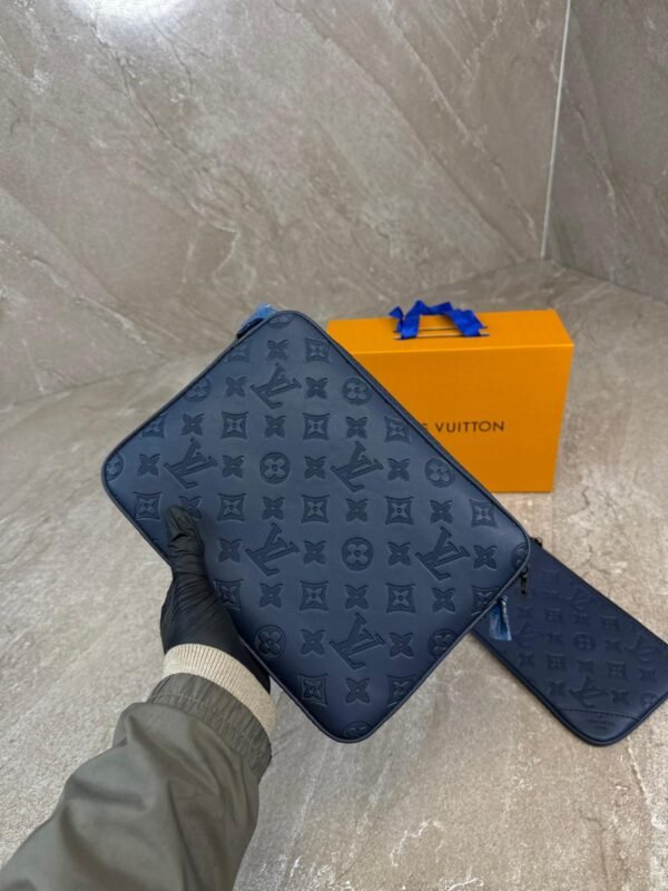 Louis Vuitton Trio Messenger Bag Navy Blue Monogram