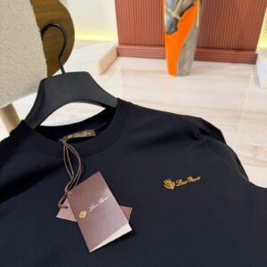 Loro Piana Tshirt Goude Logo, Black