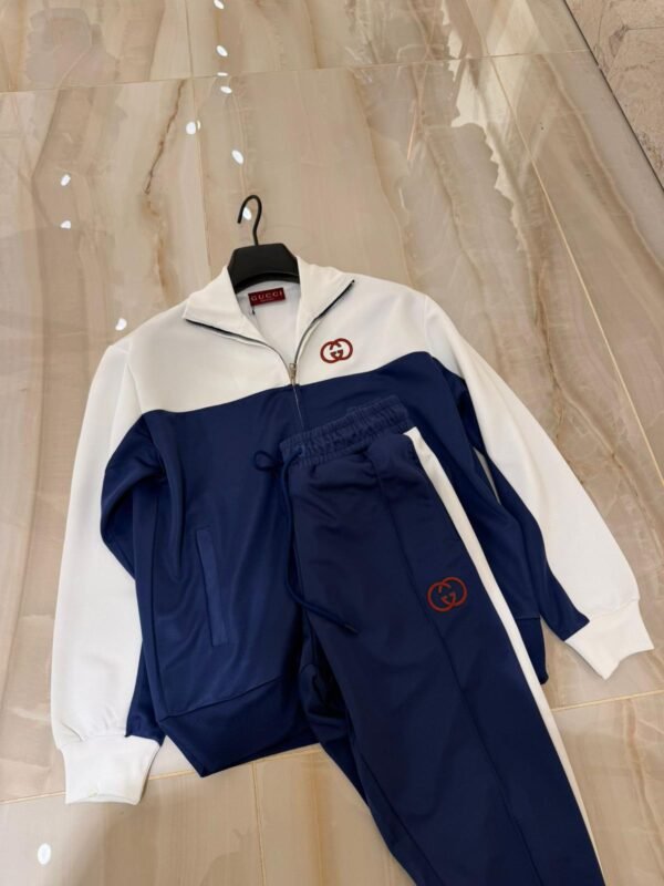 Gucci Tracksuit Navy Blue / White High Quality