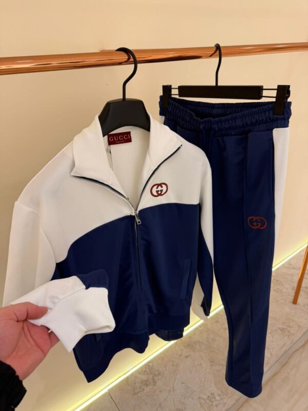 Gucci Tracksuit Navy Blue / White High Quality