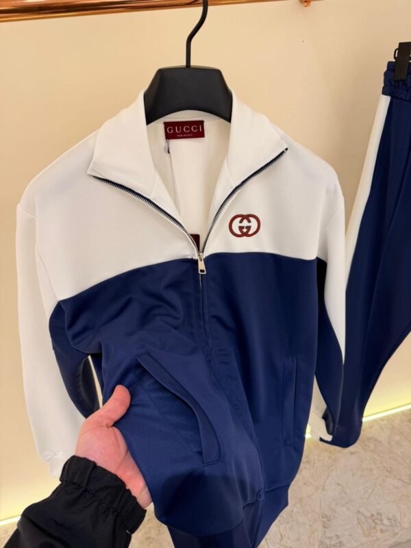 Gucci Tracksuit Navy Blue / White High Quality