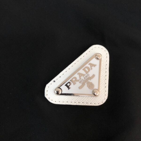 Prada Re-Nylon White Zipper Black Jacket, High Quality