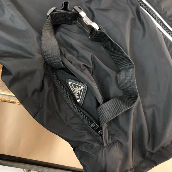Prada Re-Nylon White Zipper Black Jacket, High Quality