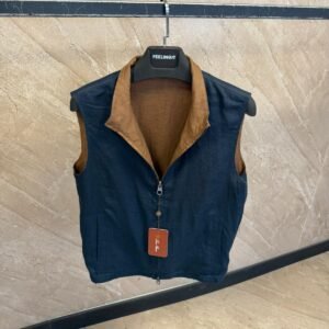 Loro Piana Dubbelzijdig Bodywarmer Donkerblauw/Bruin