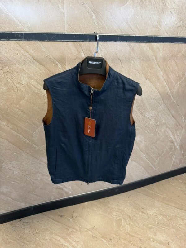 Loro Piana Dubbelzijdig Bodywarmer Donkerblauw/Bruin