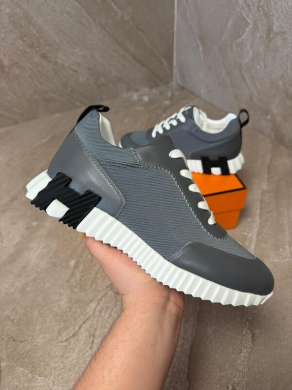 Hermes Bouncing Dark Grey Leather Sneakers