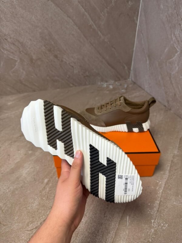 Hermes Bouncing Brown Leather Sneakers