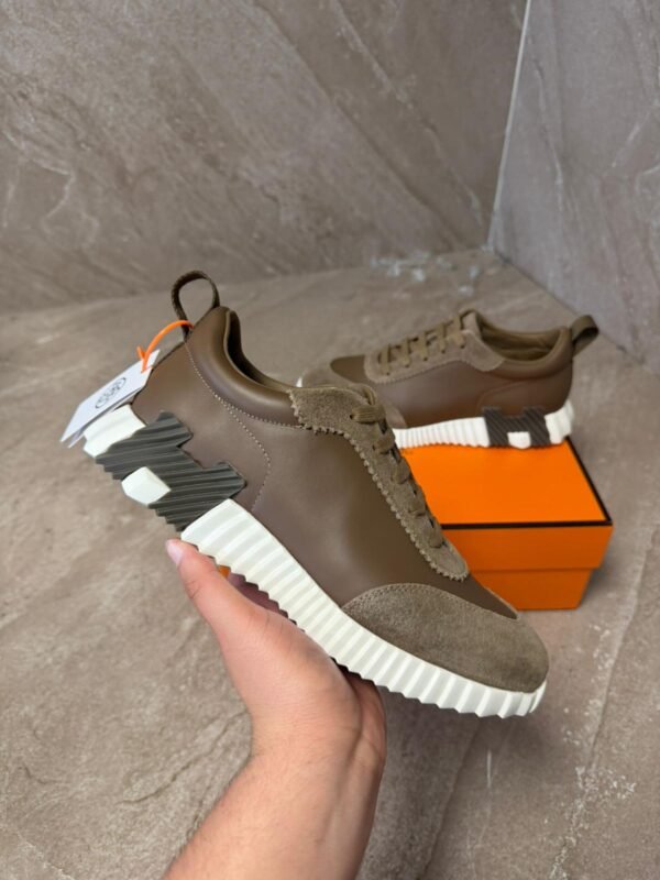Hermes Bouncing Brown Leather Sneakers
