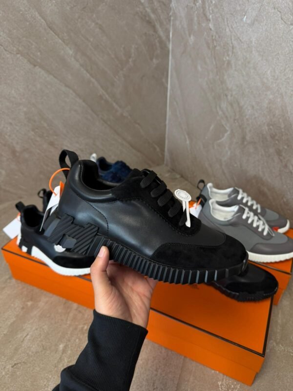 Hermes Bouncing Sneakers Black on Black Leather