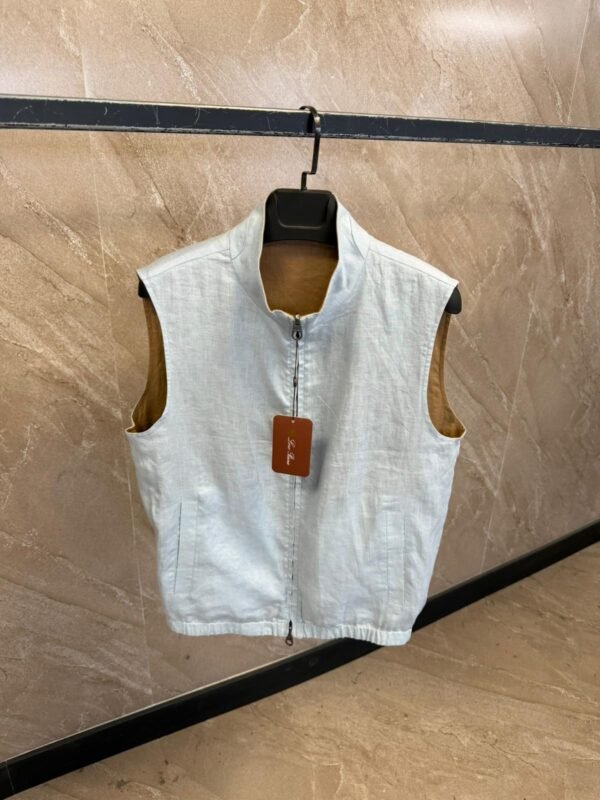 Loro Piana Dubbelzijdig Bodywarmer Lichtblauw / Bruin