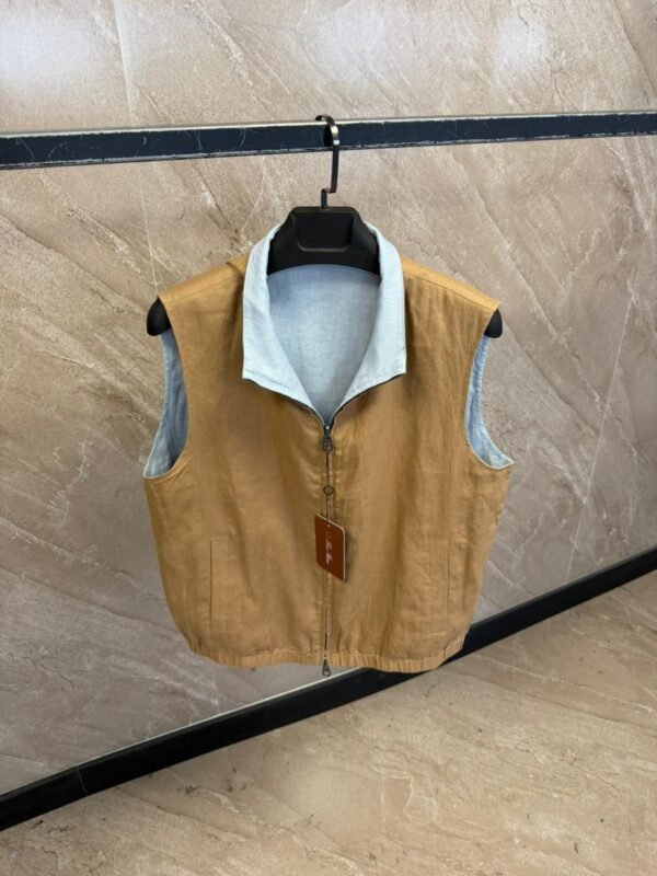 Loro Piana Dubbelzijdig Bodywarmer Lichtblauw / Bruin