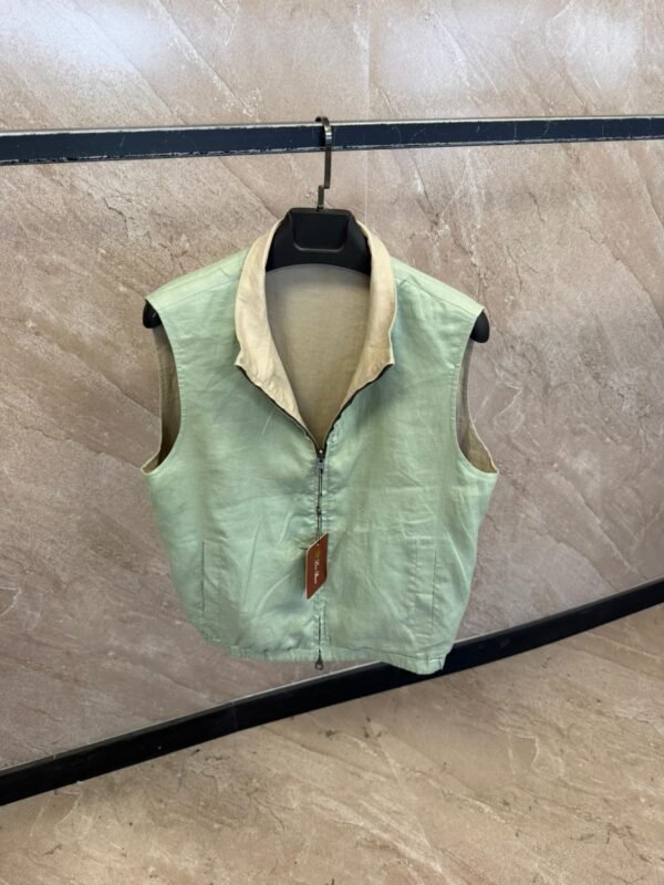 Loro Piana Dubbelzijdig Bodywarmer Mintgroen / Beige