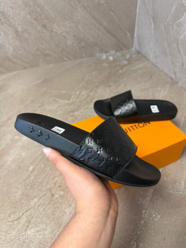 Louis Vuitton Monogram Black on Black Slippers