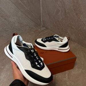 Loro Piana Weekend Walk Black White Sneakers