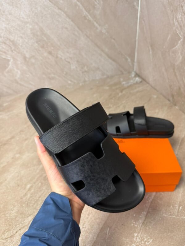 Hermes Chypre Black Sandals
