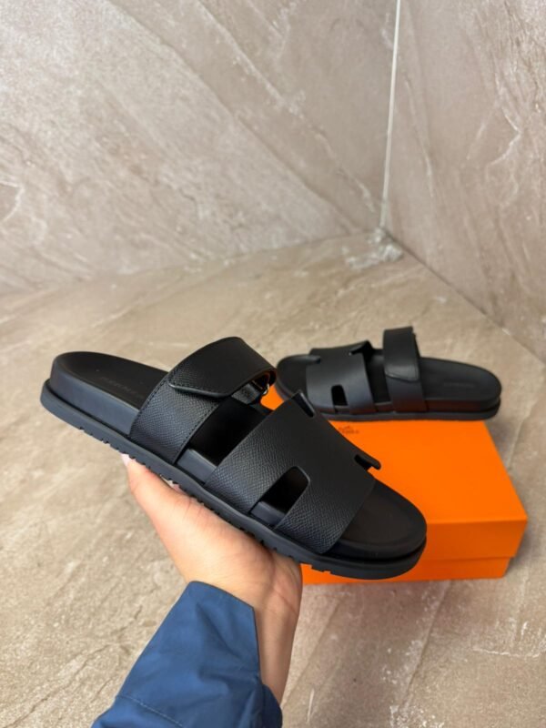 Hermes Chypre Black Sandals