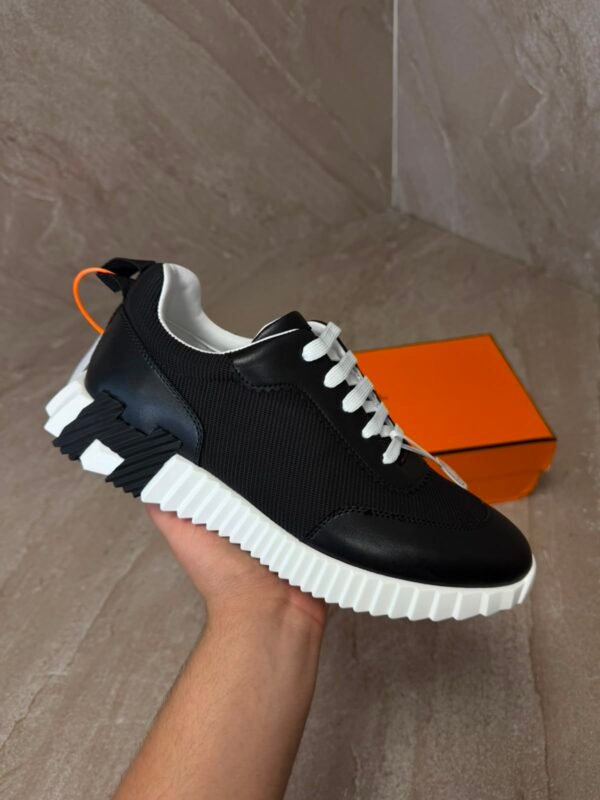 Hermes Bouncing Sneakers New Black White