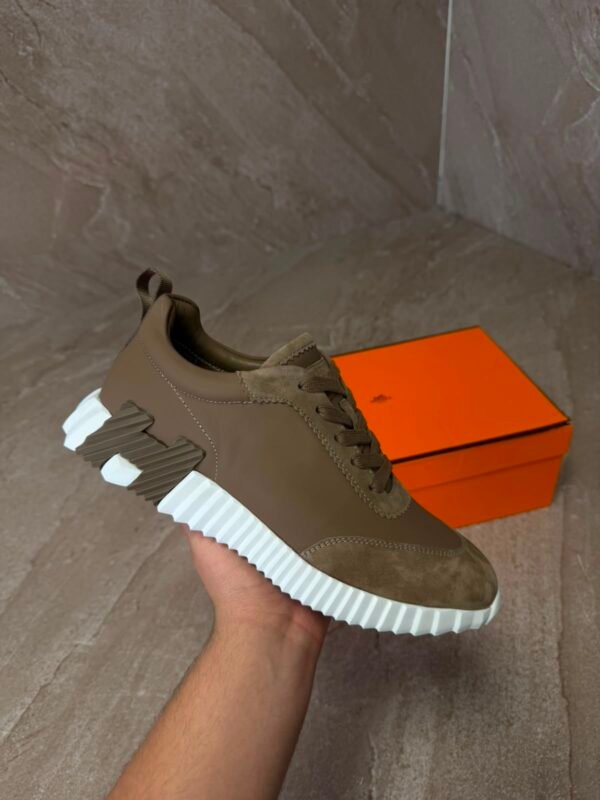 Hermes Bouncing Sneakers Brown White