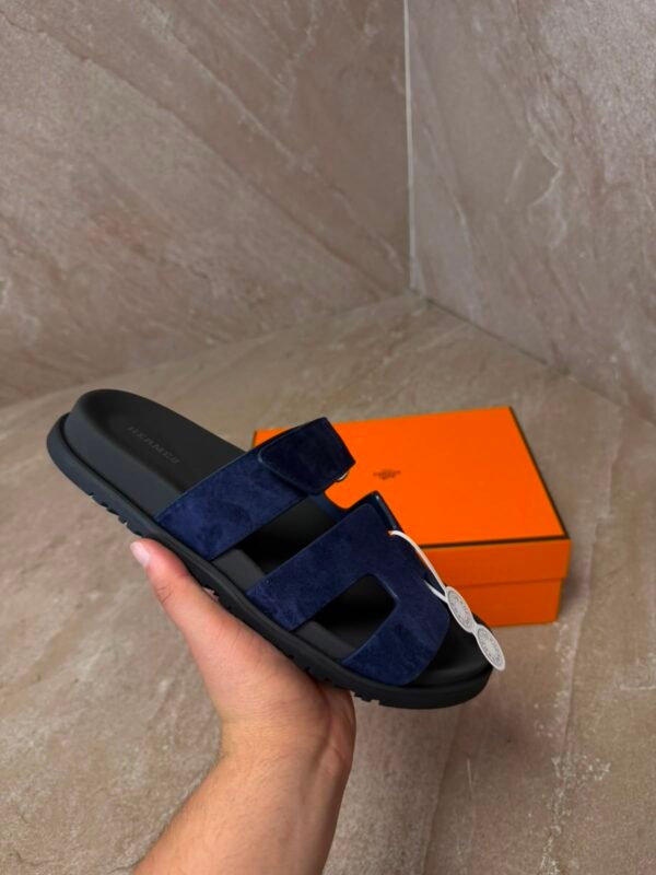 Hermes Chypre Blue Suede Sandals