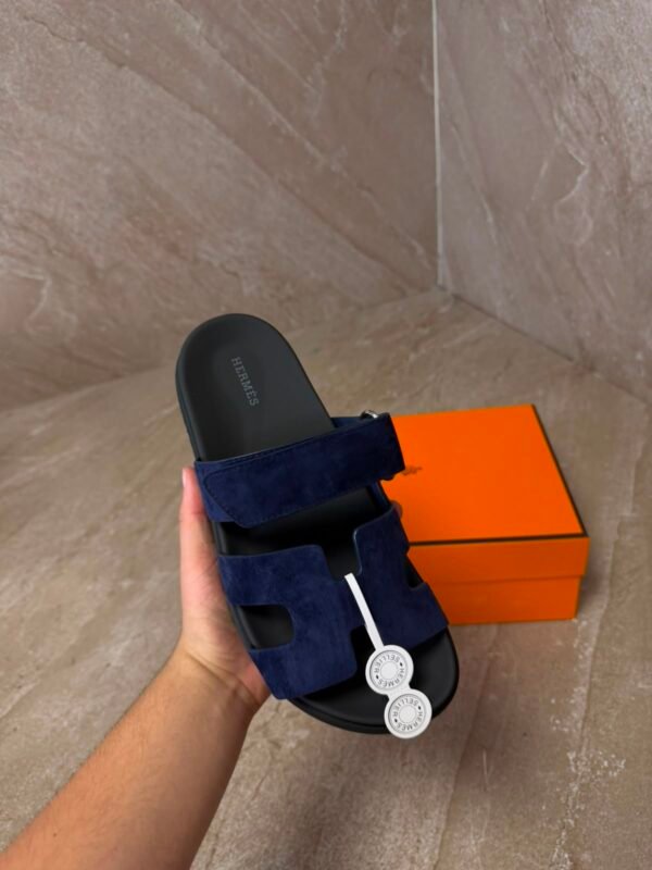 Hermes Chypre Blue Suede Sandals