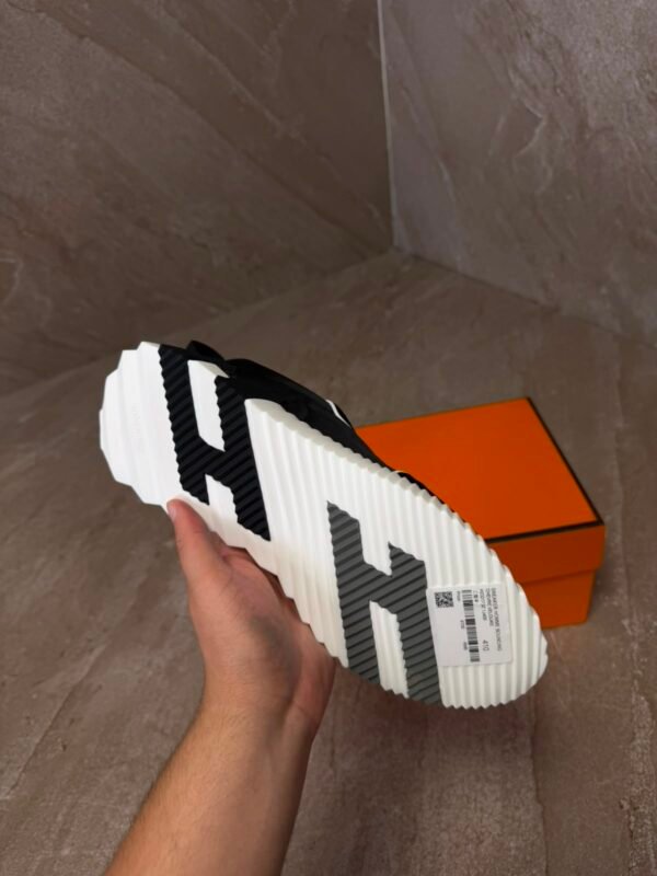 Hermes Bouncing Sneakers Black White Lines
