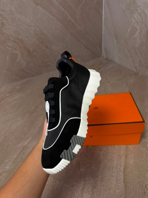 Hermes Bouncing Sneakers Black White Lines
