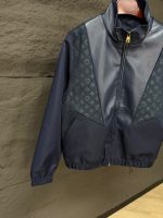 Louis Vuitton Leather Mix Track Top Jacket High Quality - Afbeelding 2