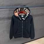 Burberry Hood Cotton Zip Vest Black High Quality