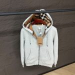 Burberry Hood Cotton Zip Vest Grey High Quality