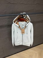 Burberry Hood Cotton Zip Vest Grey High Quality