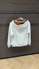 Burberry Hood Cotton Zip Vest Grey High Quality - Afbeelding 2