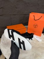 Hermes Bouncing Sneakers Black White Ribbels - Afbeelding 3