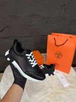 Hermes Bouncing Sneakers Black White Croc
