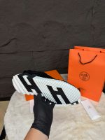 Hermes Bouncing Sneakers Black White Croc - Afbeelding 3