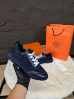 Hermes Bouncing Sneakers Blue Suede