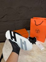 Hermes Bouncing Sneakers Black White Lines - Afbeelding 3