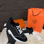 Hermes Bouncing Sneakers Black White Lines