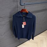 Loro Piana 1/4 Zipper Sweater Navy Blue