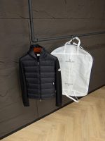 Moncler Panelled Zip-Up Hooded Jacket Black High Quality