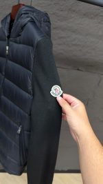 Moncler Panelled Zip-Up Hooded Jacket Black High Quality - Afbeelding 4